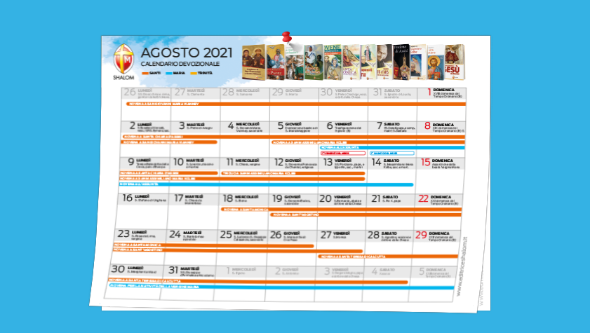 calendario devozionale del mese di agosto