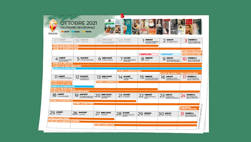 calendario devozionale di ottobre