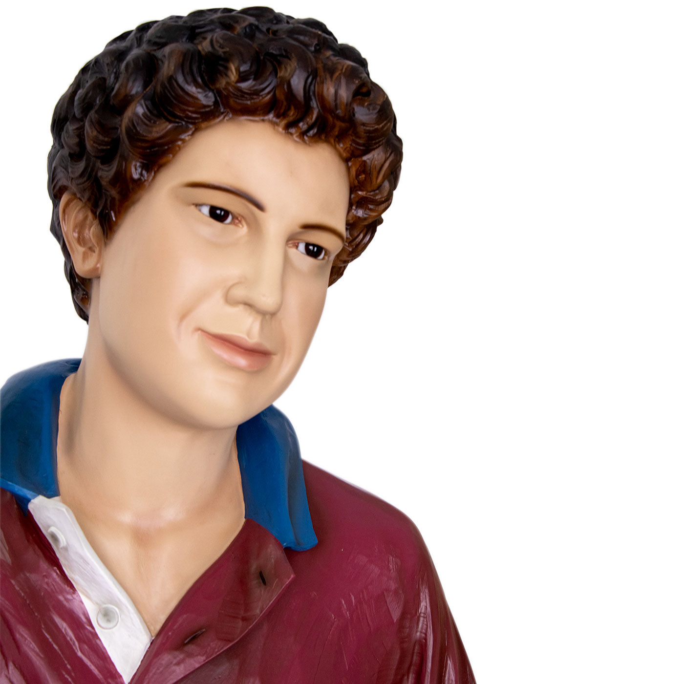 Statua San Carlo Acutis, in vetroresina colorata. Altezza 170 cm