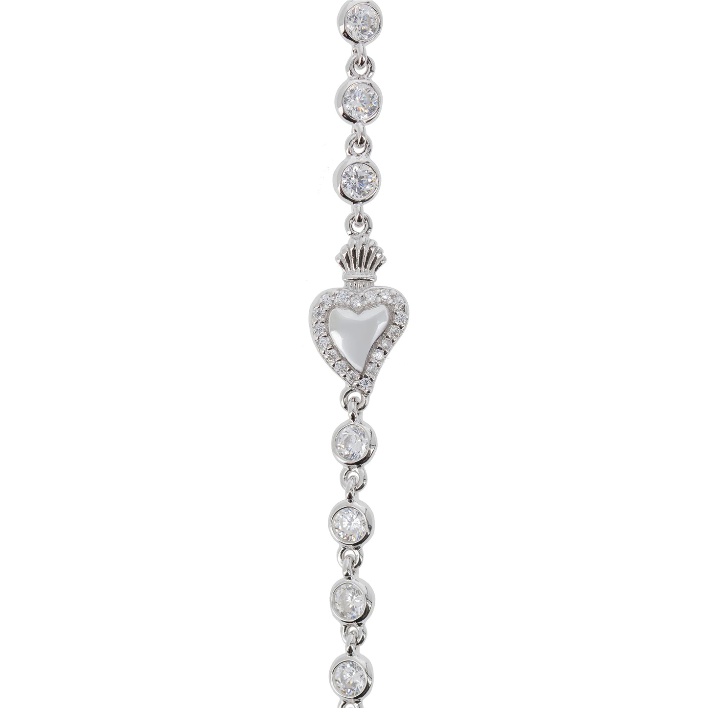 Bracciale Sacrum Cor, Cuore Votivo con punti luce, argento 925
