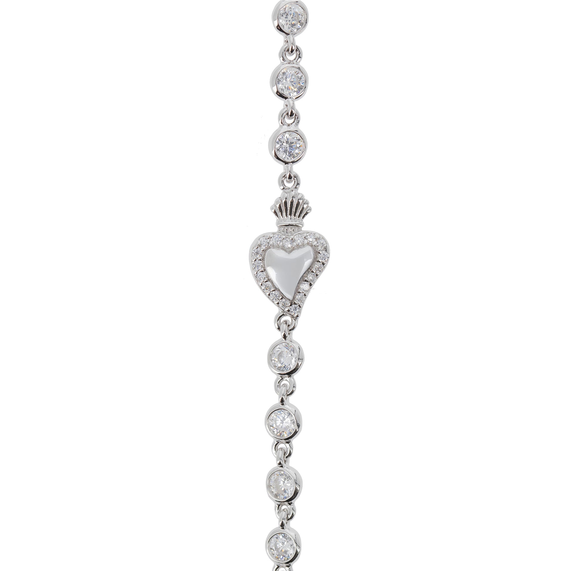 Bracciale Sacrum Cor, Cuore Votivo con punti luce, argento 925