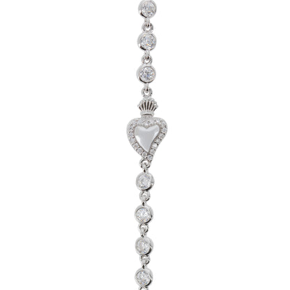 Bracciale Sacrum Cor, Cuore Votivo con punti luce, argento 925