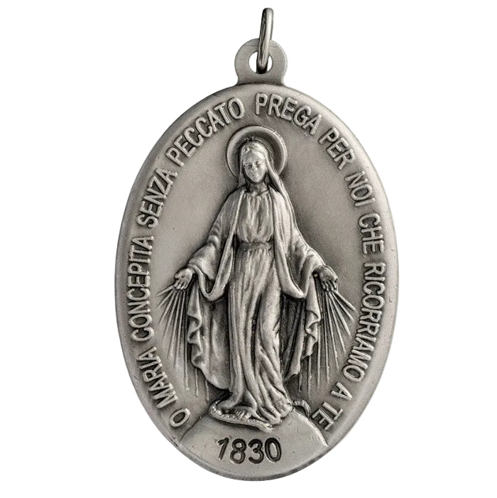 Medaglia Miracolosa in argento 925. Altezza 2,2 cm