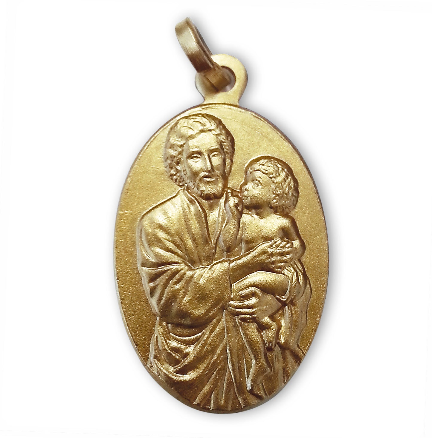 Medaglia San Giuseppe in argento 925 bagnato oro. Altezza 2,2 cm