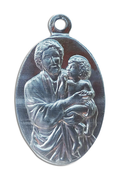 Medaglia San Giuseppe in alluminio ovale. Altezza 2,2 cm