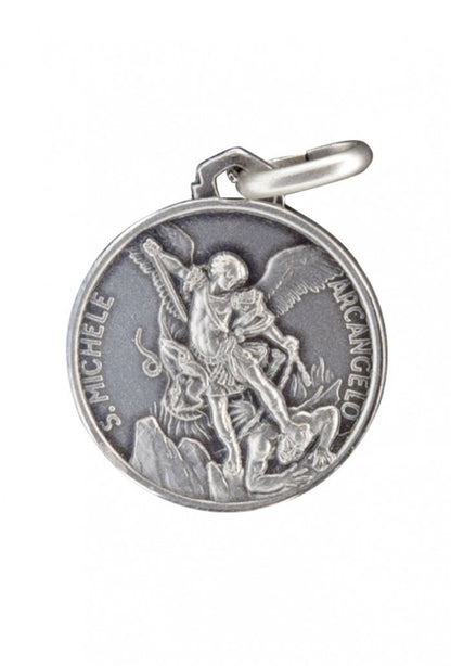 Medaglia san Michele in argento 925. Diametro 1 cm