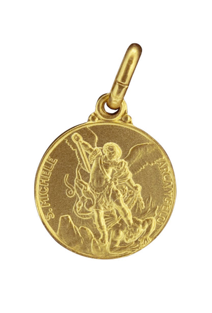Medaglia san Michele in argento 925 bagnata oro. Diametro 1,4 cm