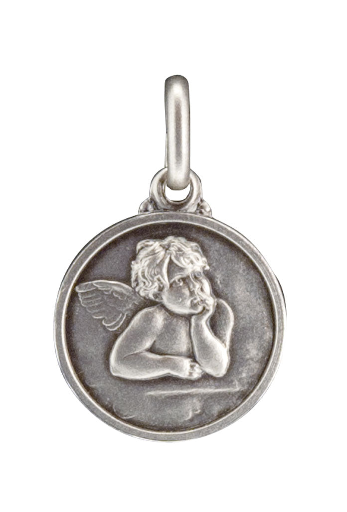 Medaglia Angelo in argento 925. Diametro 1,2 cm