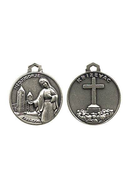 Medaglia Medjugorje in argento 925.  Diametro  1,6 cm