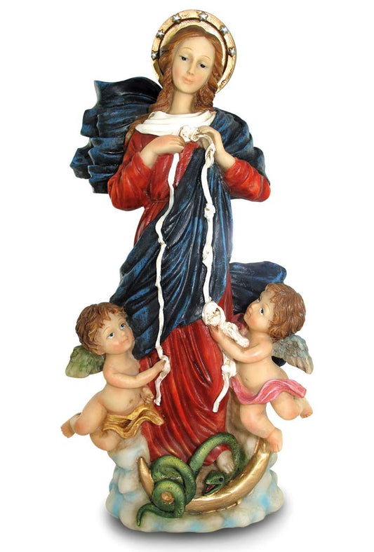 Statua Maria che scioglie i nodi, in resina. Altezza 30 cm
