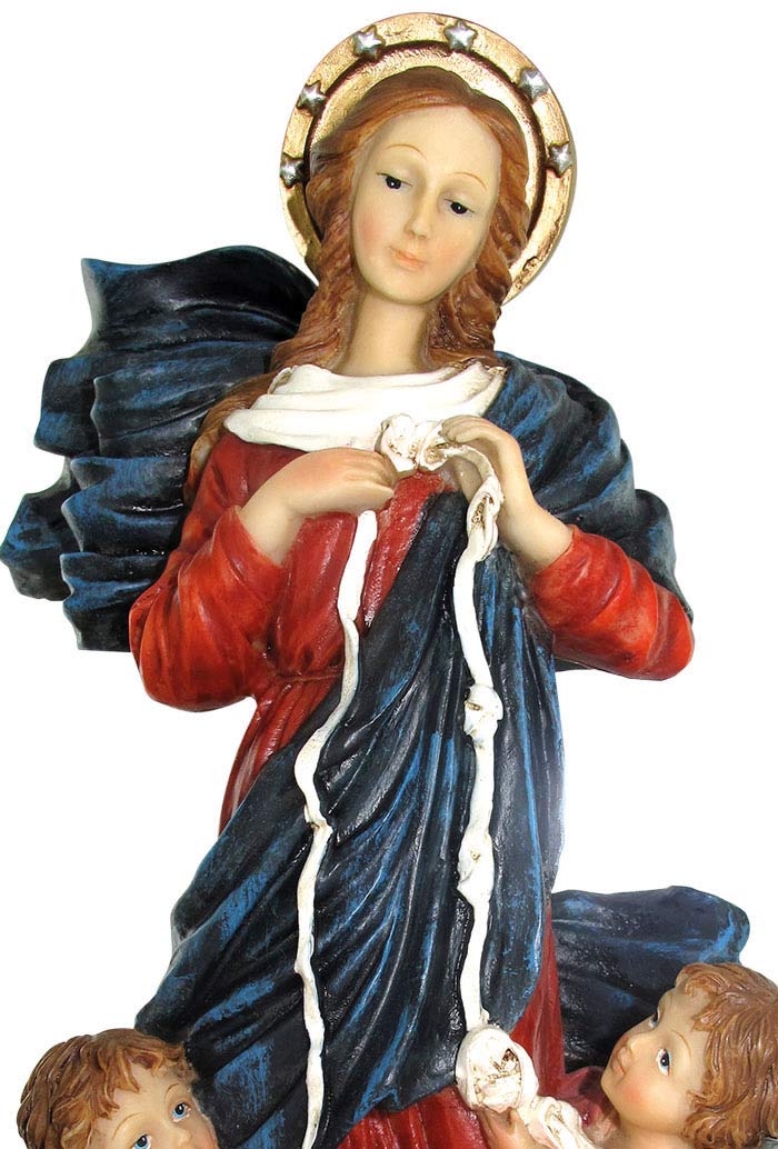 Statua Maria che scioglie i nodi, in resina. Altezza 30 cm