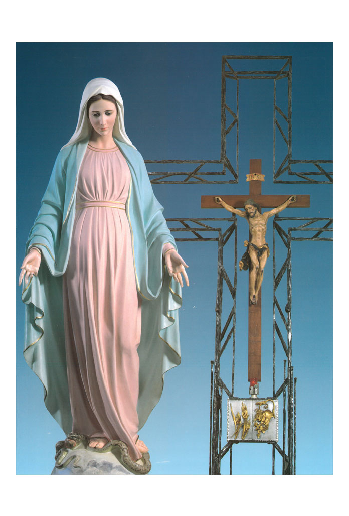Foto beata Vergine Maria con crocifisso e tabernacolo cm 25x35