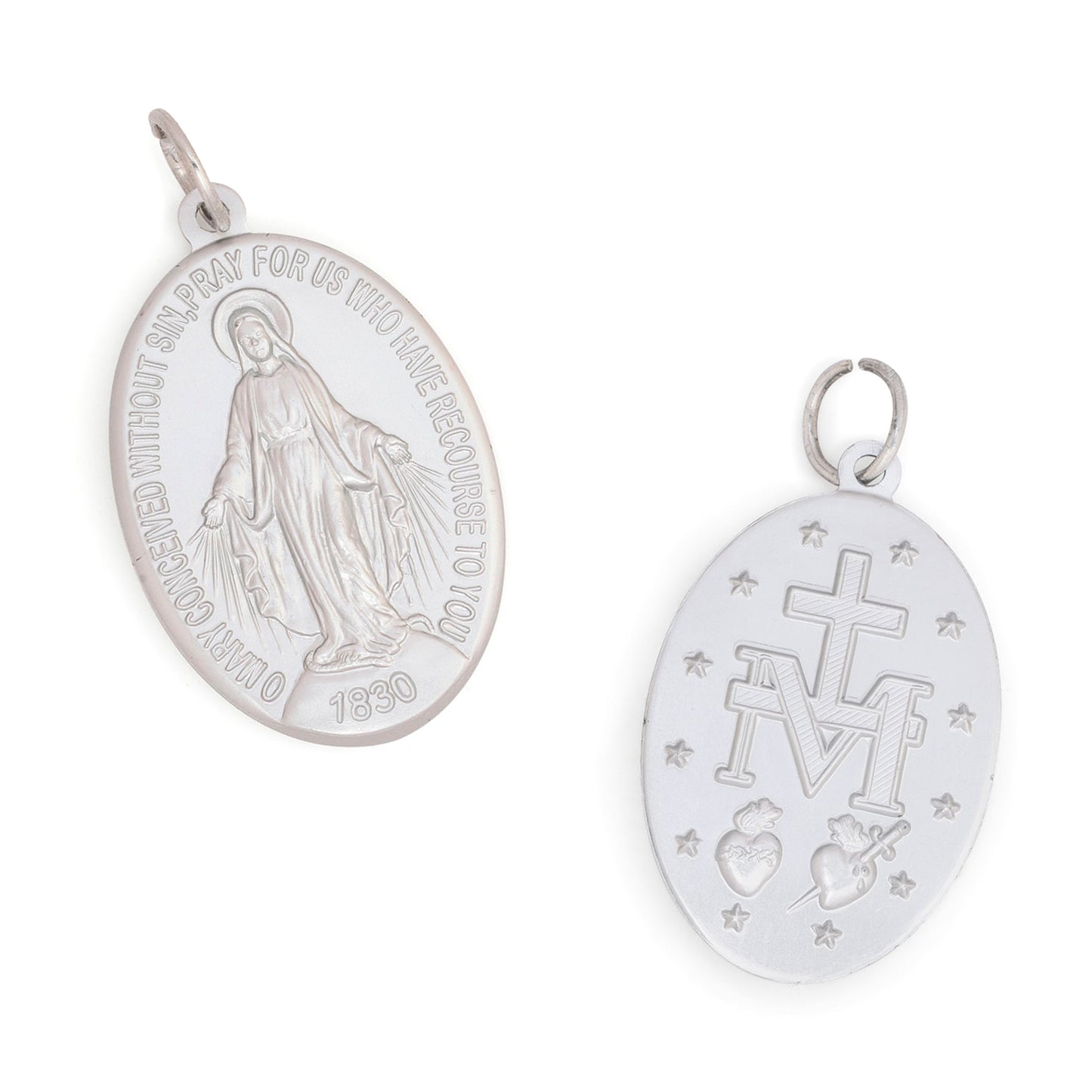 Medaglia Miracolosa in alluminio in lingua inglese. Altezza 5 cm