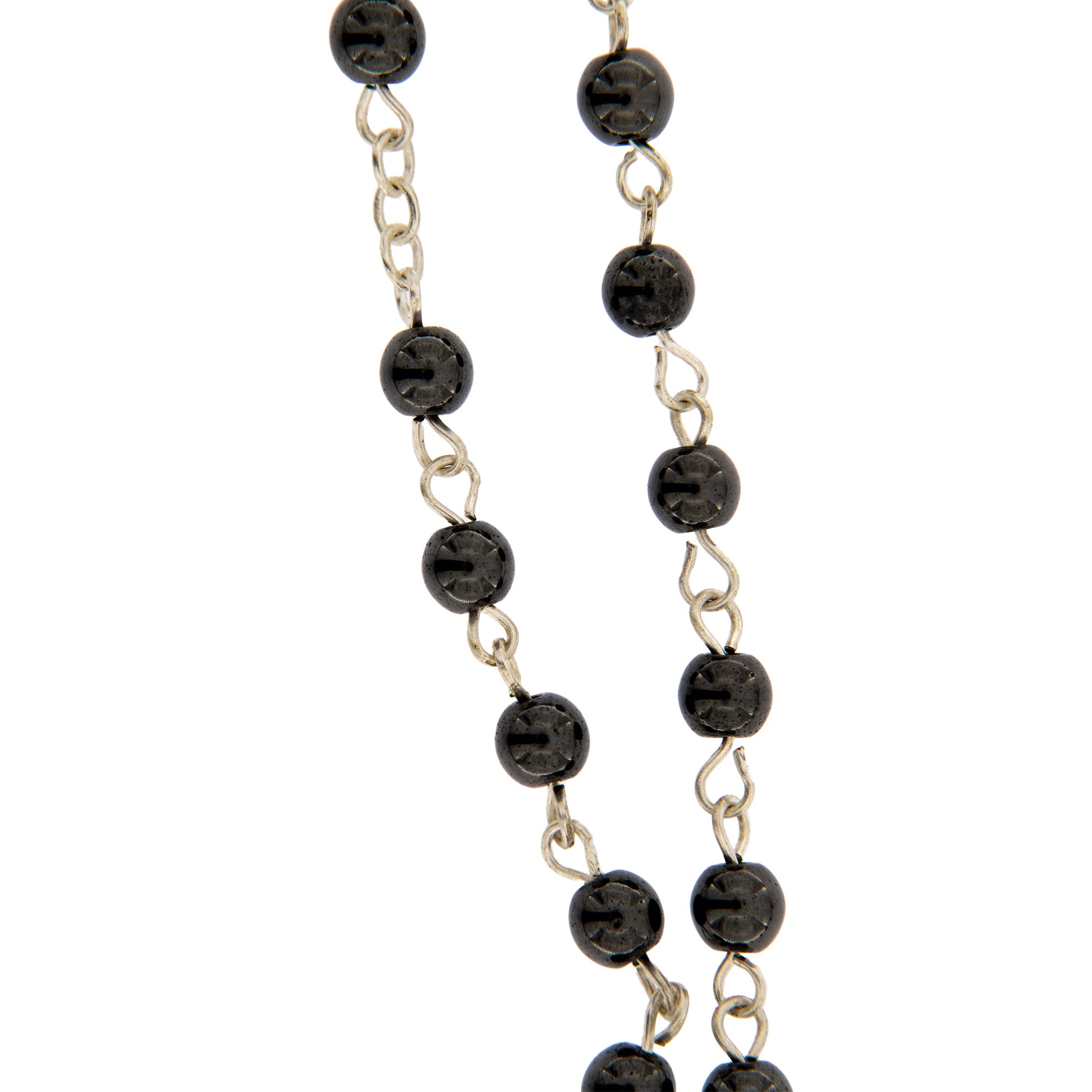 Corona grani in pietra dura Ematite 4 mm