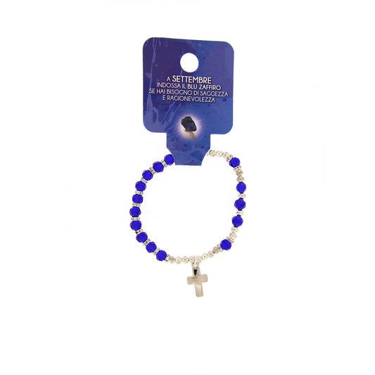 Bracciale del mese dell'anno. Con grani in vetro colorato 5 mm