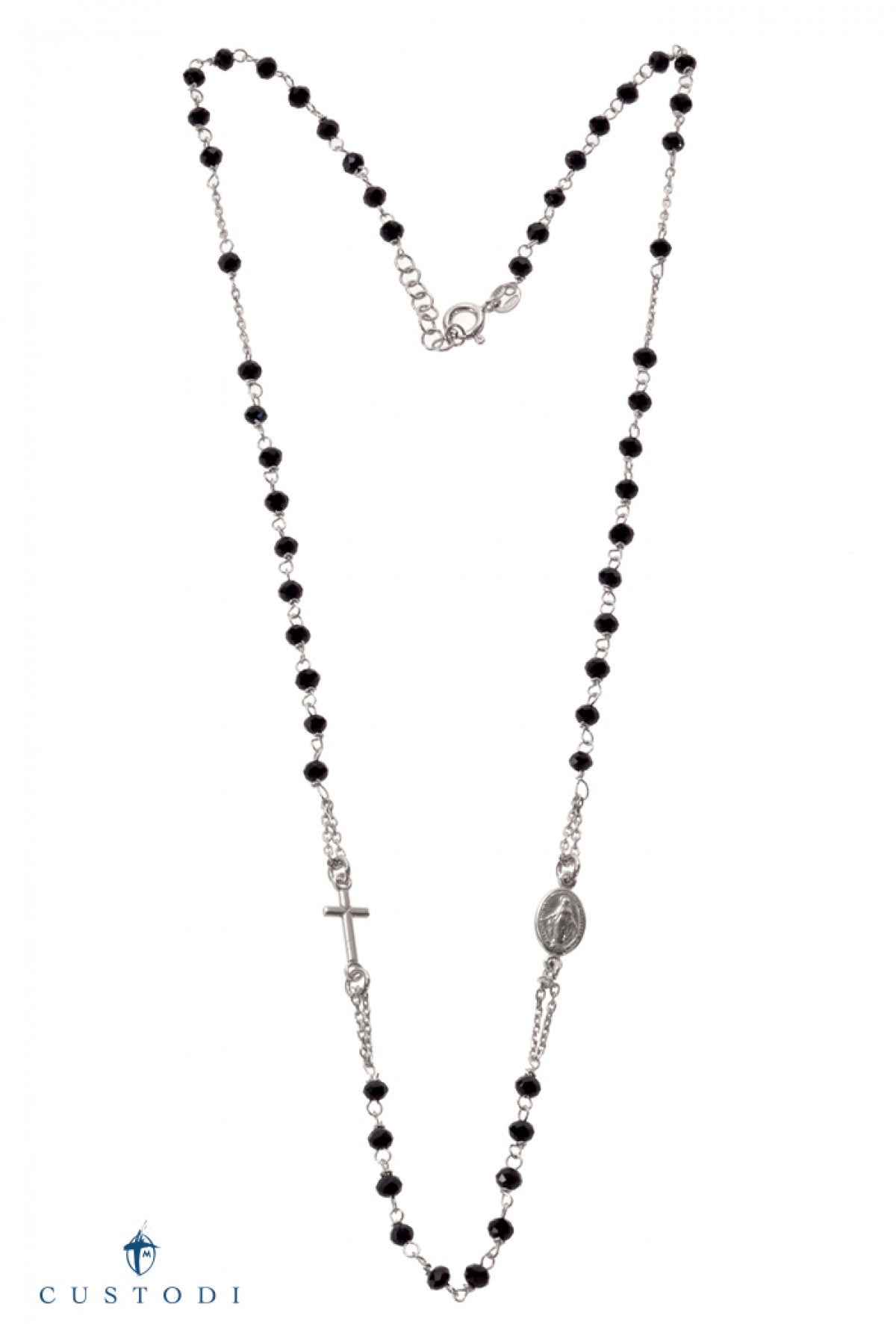 Collana Rosario girocollo, linea Custodi in argento 925