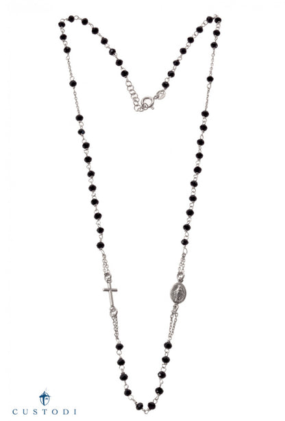 Collana Rosario girocollo, linea Custodi in argento 925