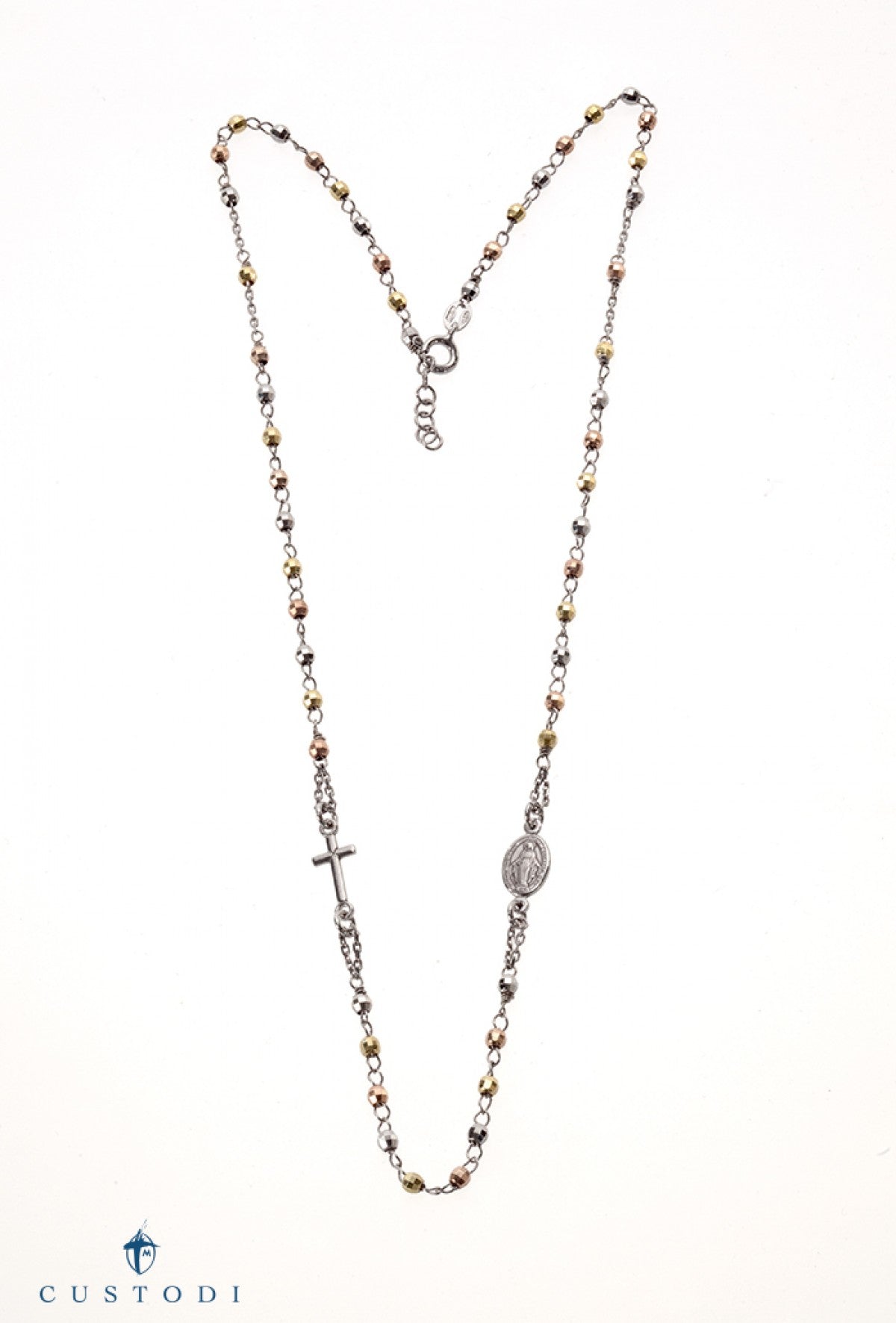 Collana Rosario girocollo, linea Custodi in argento 925