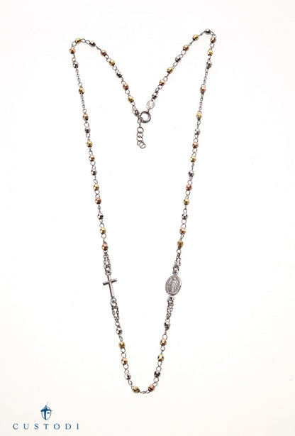 Collana Rosario girocollo, linea Custodi in argento 925