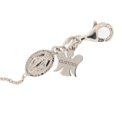 Bracciale decina, linea Custodi, grani a cubetto in argento 925
