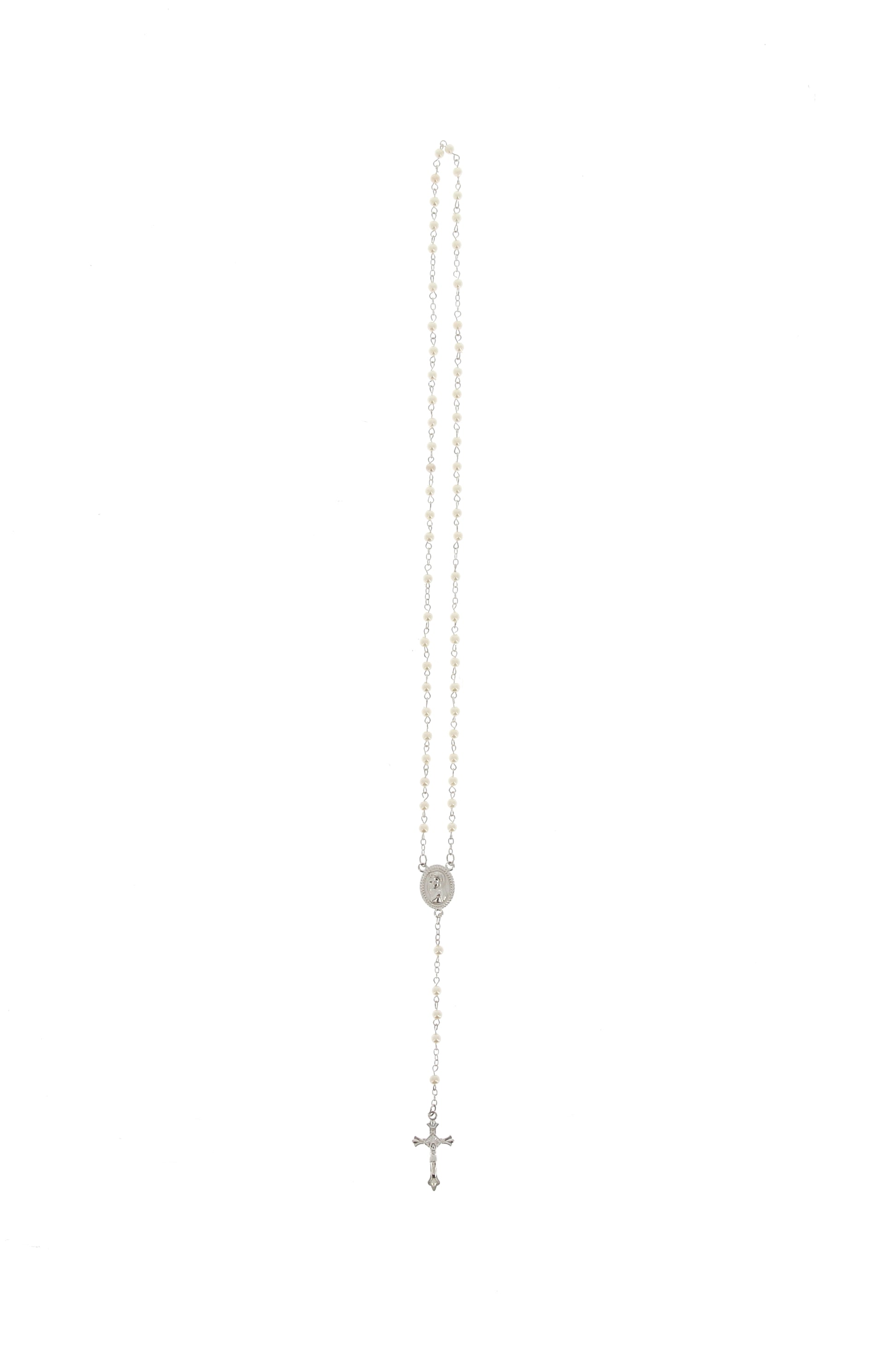 Corona con grani perlati bianchi 4 mm