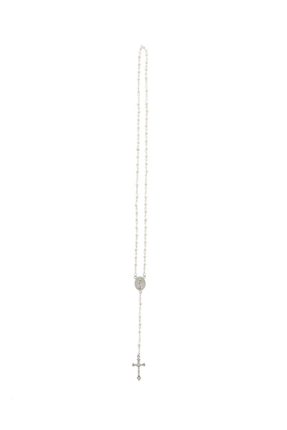 Corona con grani perlati bianchi 4 mm