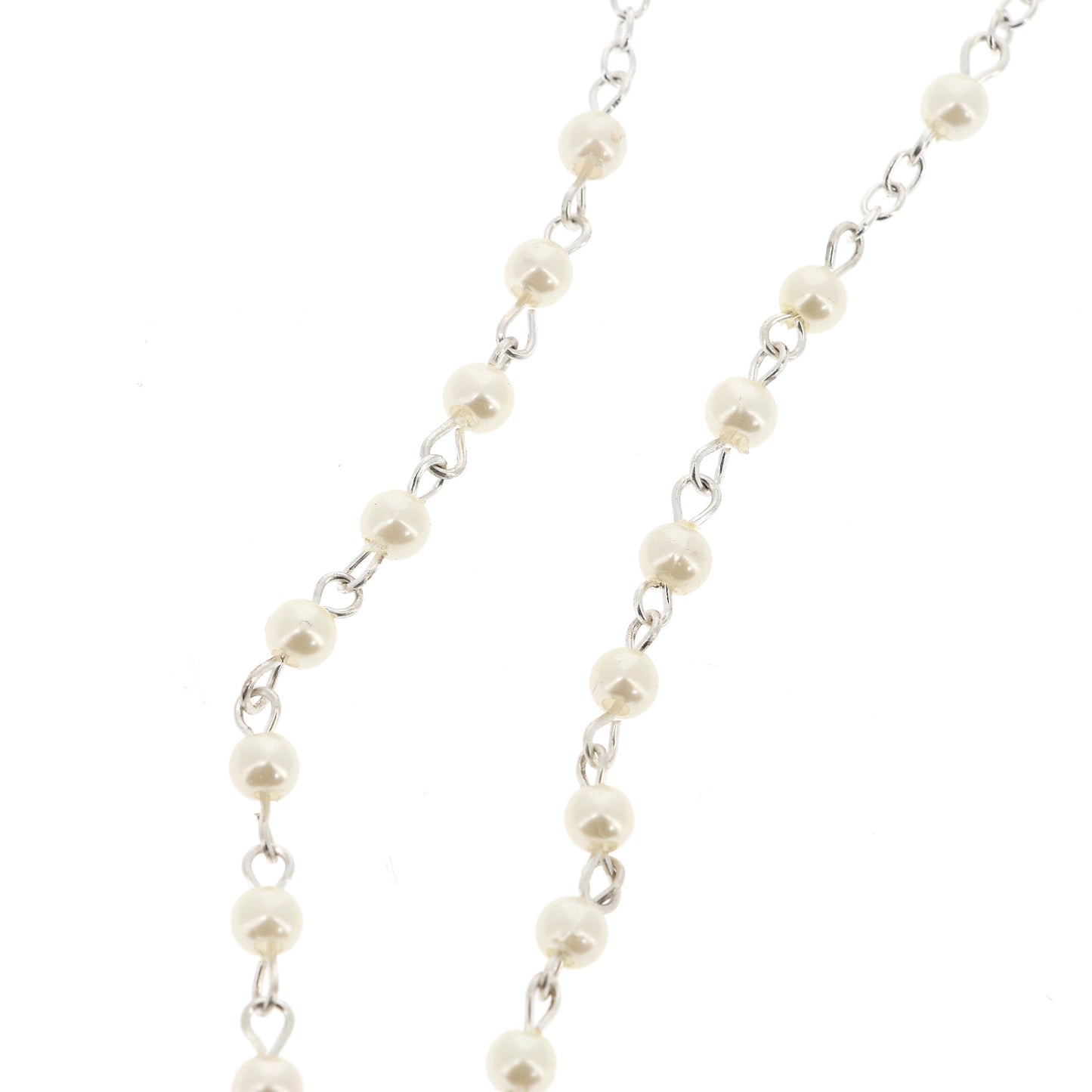 Corona con grani perlati bianchi 4 mm