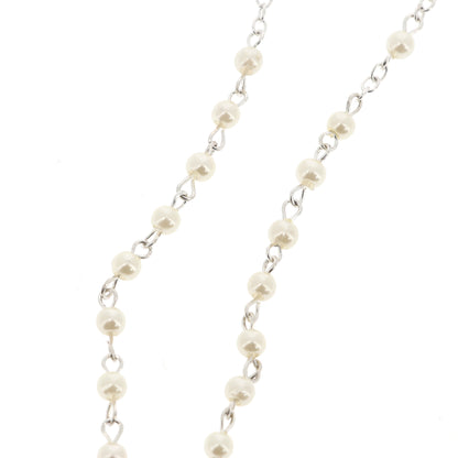 Corona con grani perlati bianchi 4 mm
