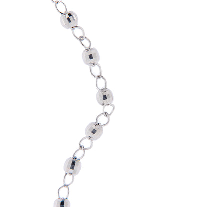 Bracciale Decina del Rosario con grani sfaccettati in argento 925 rodiato. Lunghezza 20 cm