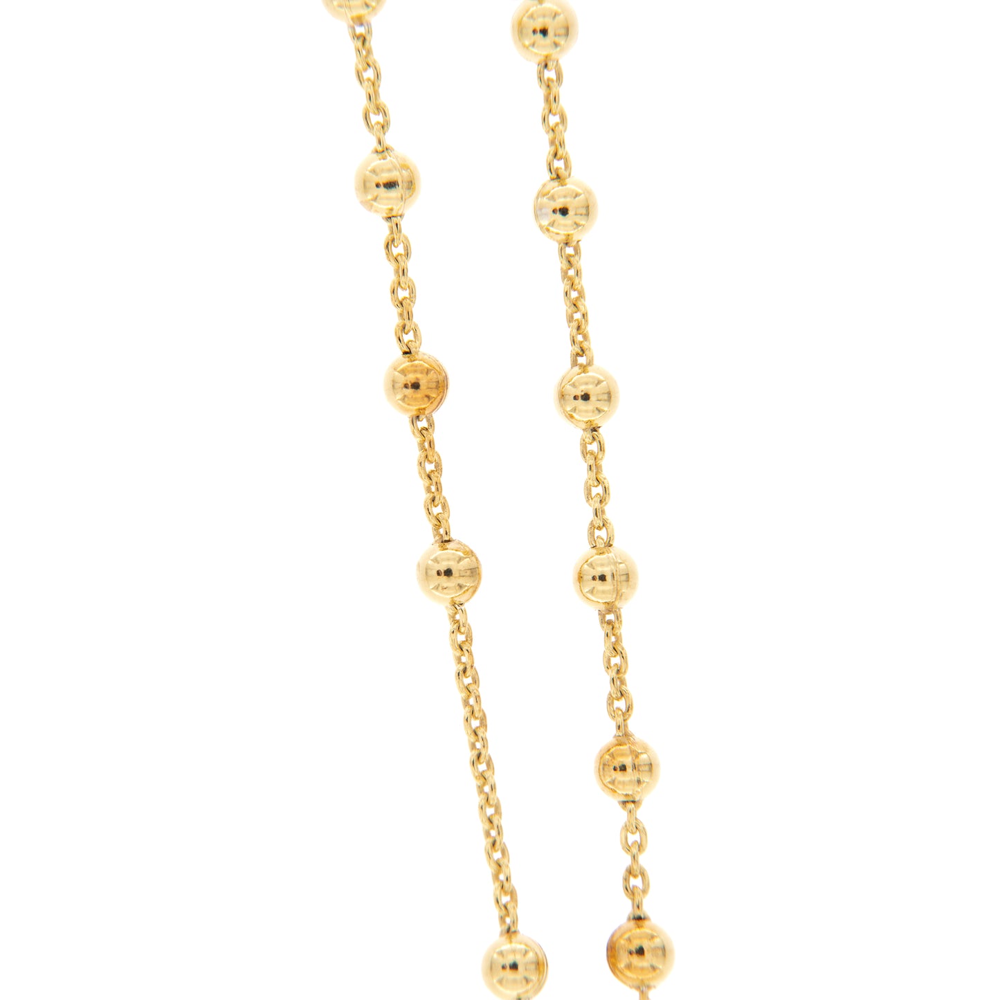 Collana Rosario croce con zirconi in argento 925 rodiato. Lunghezza 31,5 cm