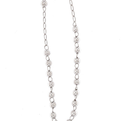 Collana Rosario in argento 925 rodiato. Lunghezza 67 cm
