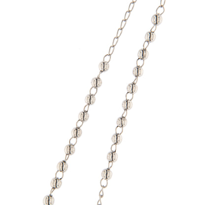 Collana Rosario in argento 925 rodiato. Lunghezza 67 cm