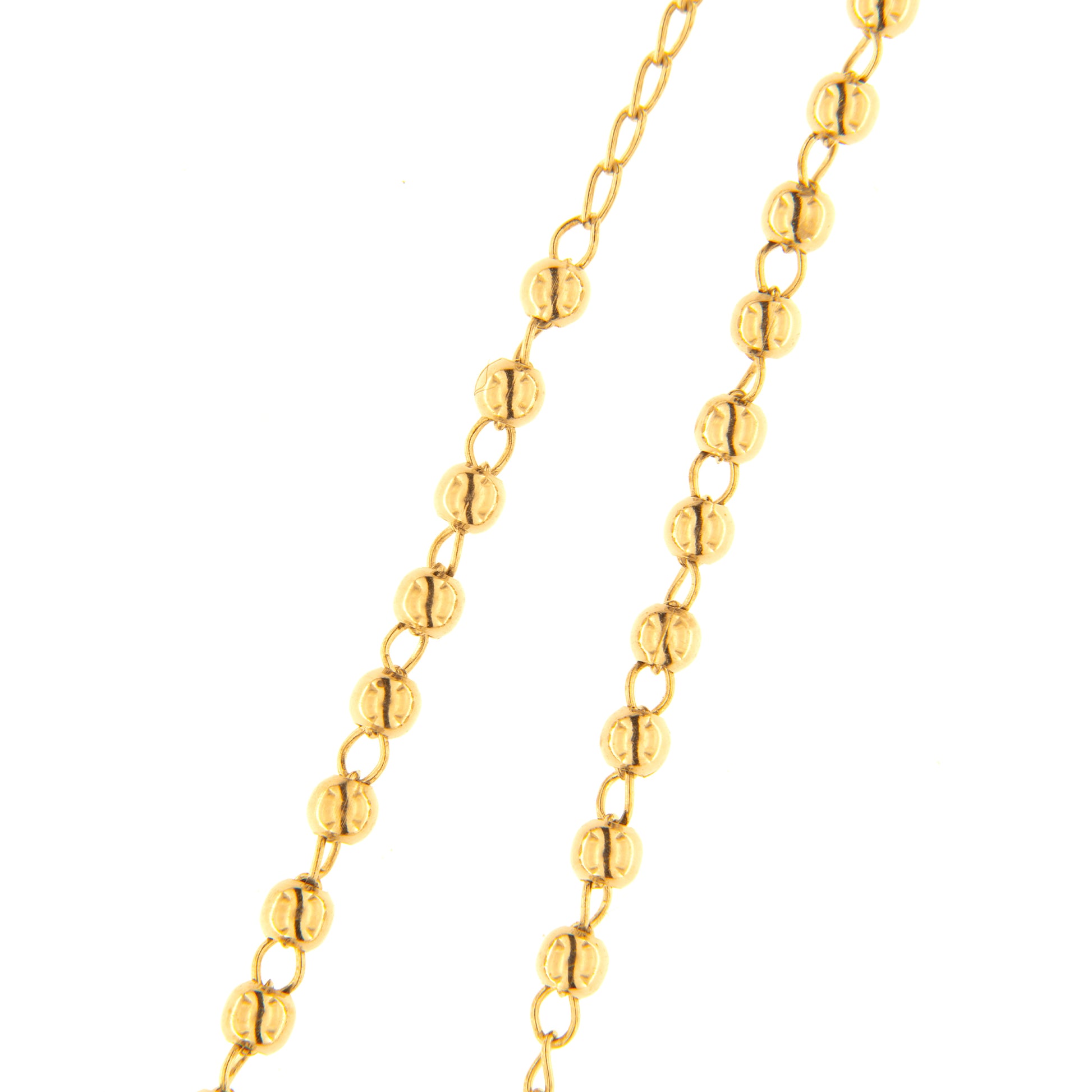 Collana Rosario in argento 925 rodiato. Lunghezza 67 cm