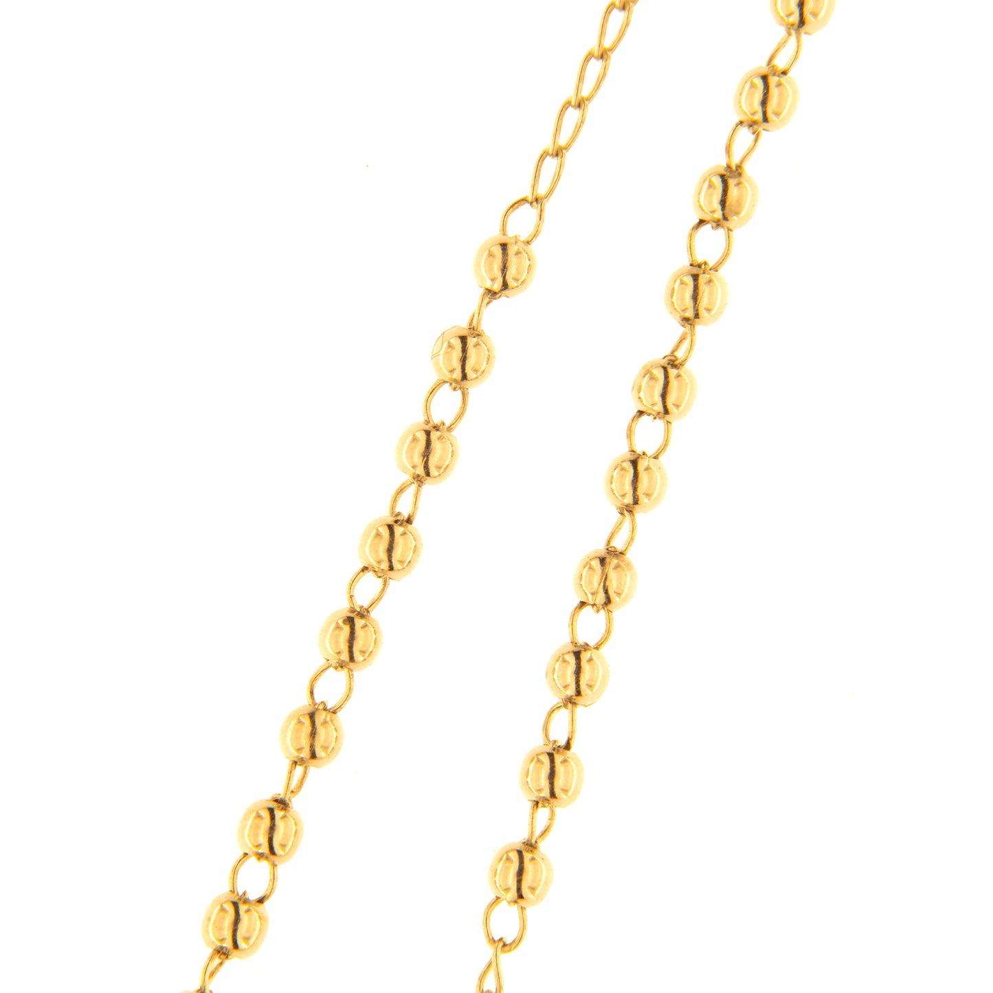 Collana Rosario in argento 925 rodiato. Lunghezza 67 cm