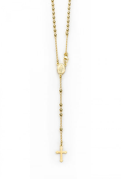 Collana Rosario in argento 925 rodiato. Lunghezza 67 cm