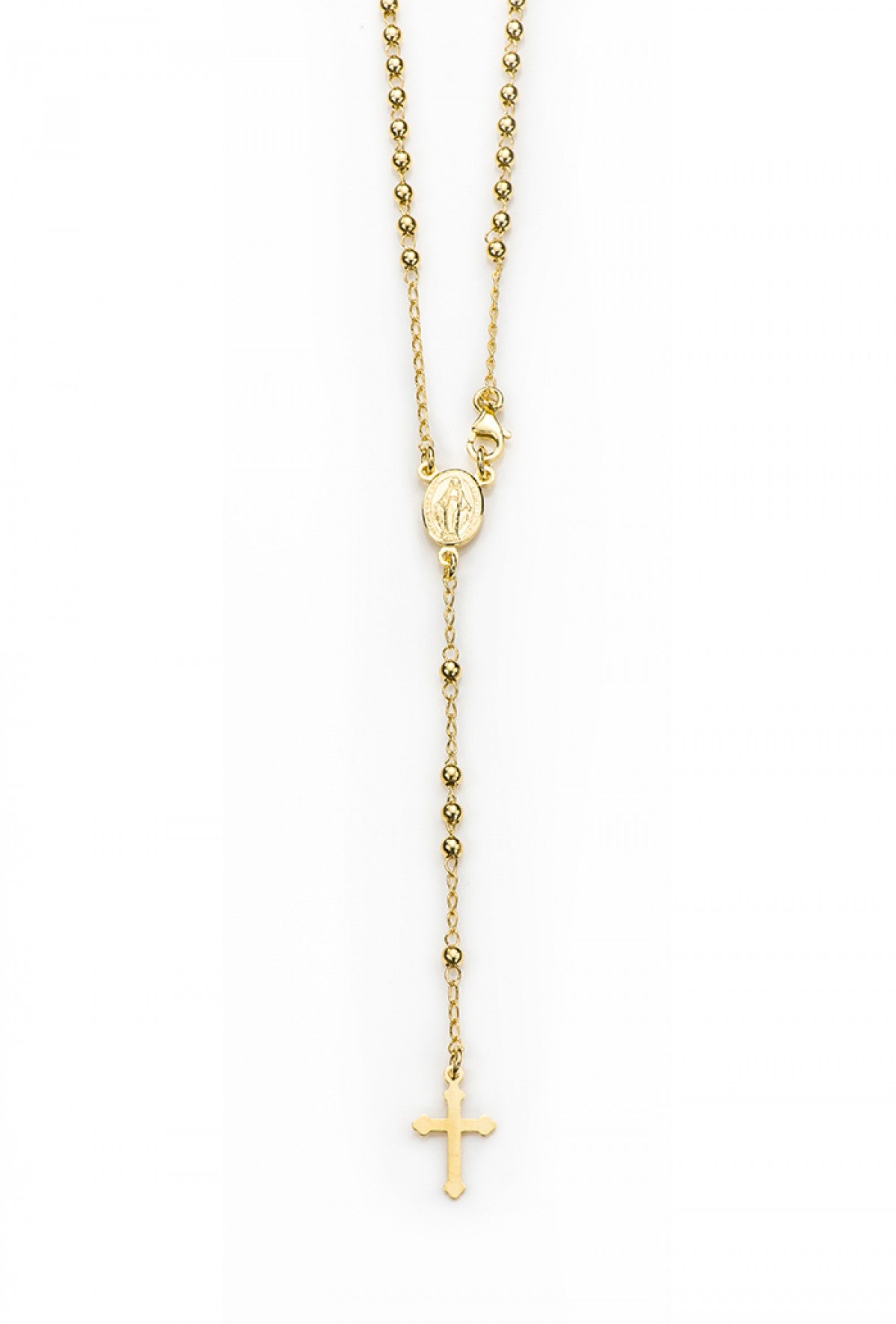 Collana Rosario in argento 925 rodiato. Lunghezza 67 cm
