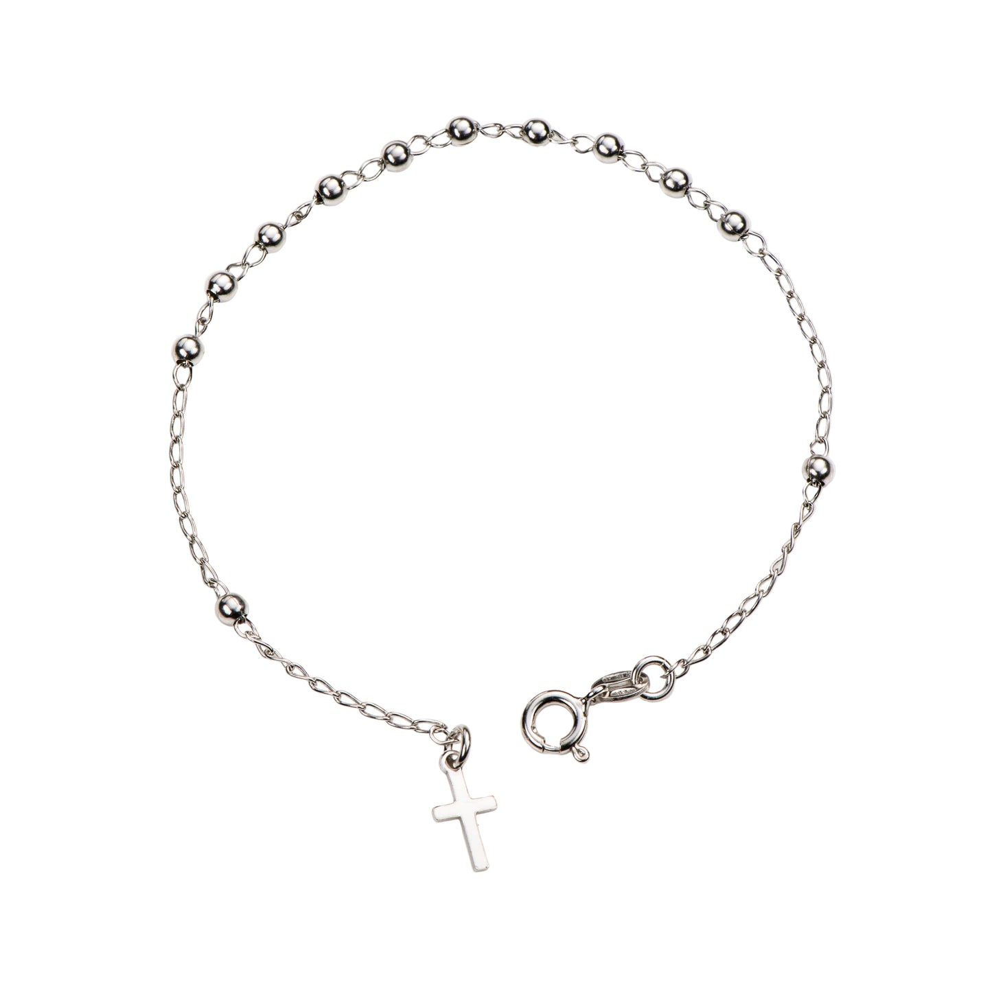 Bracciale Decina del Rosario in argento 925 rodiato