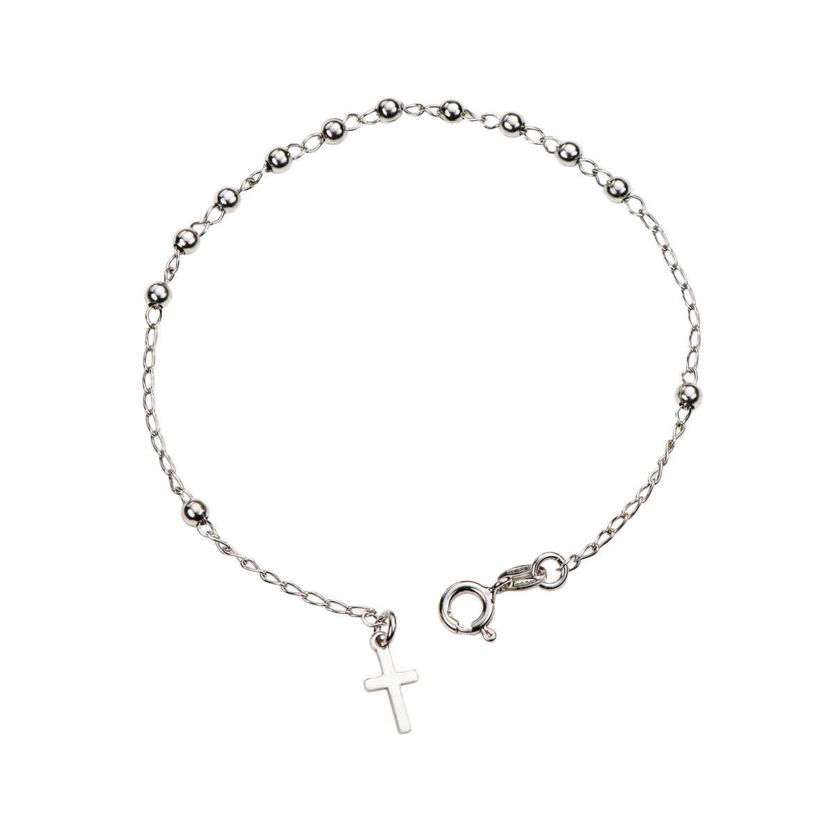 Bracciale Decina del Rosario in argento 925 rodiato