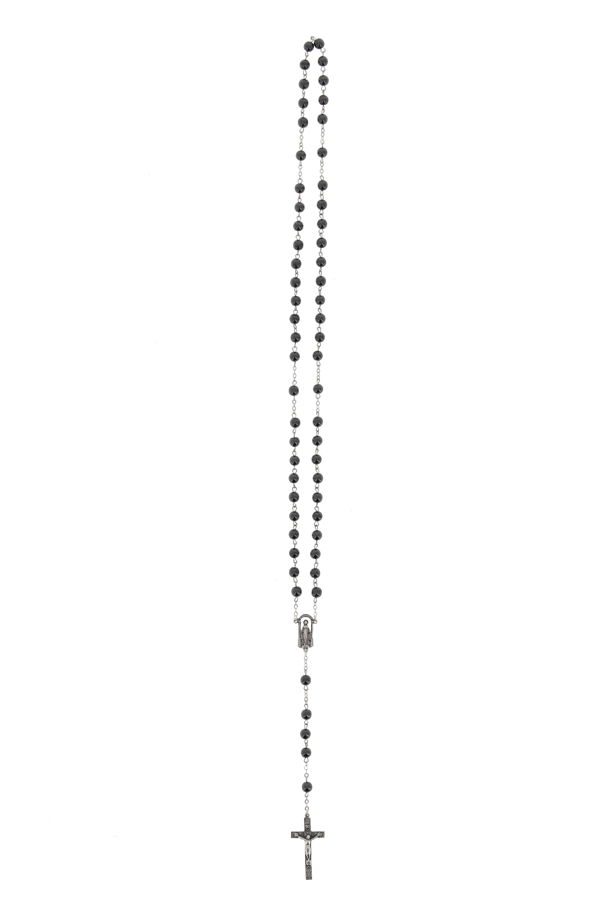 Corona con grani in Ematite 6 mm