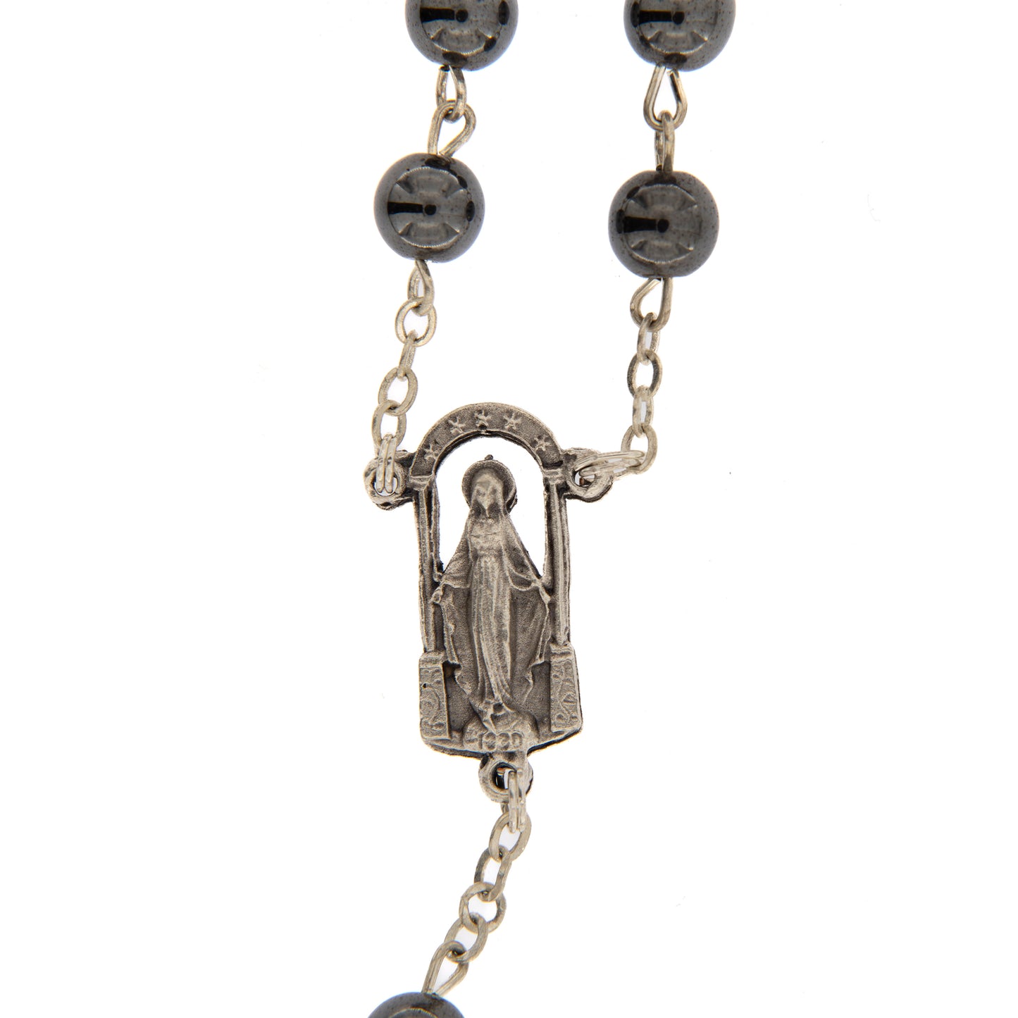 Corona con grani in Ematite 6 mm