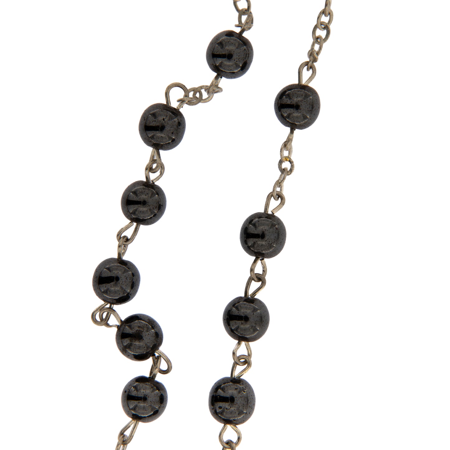 Corona con grani in Ematite 6 mm