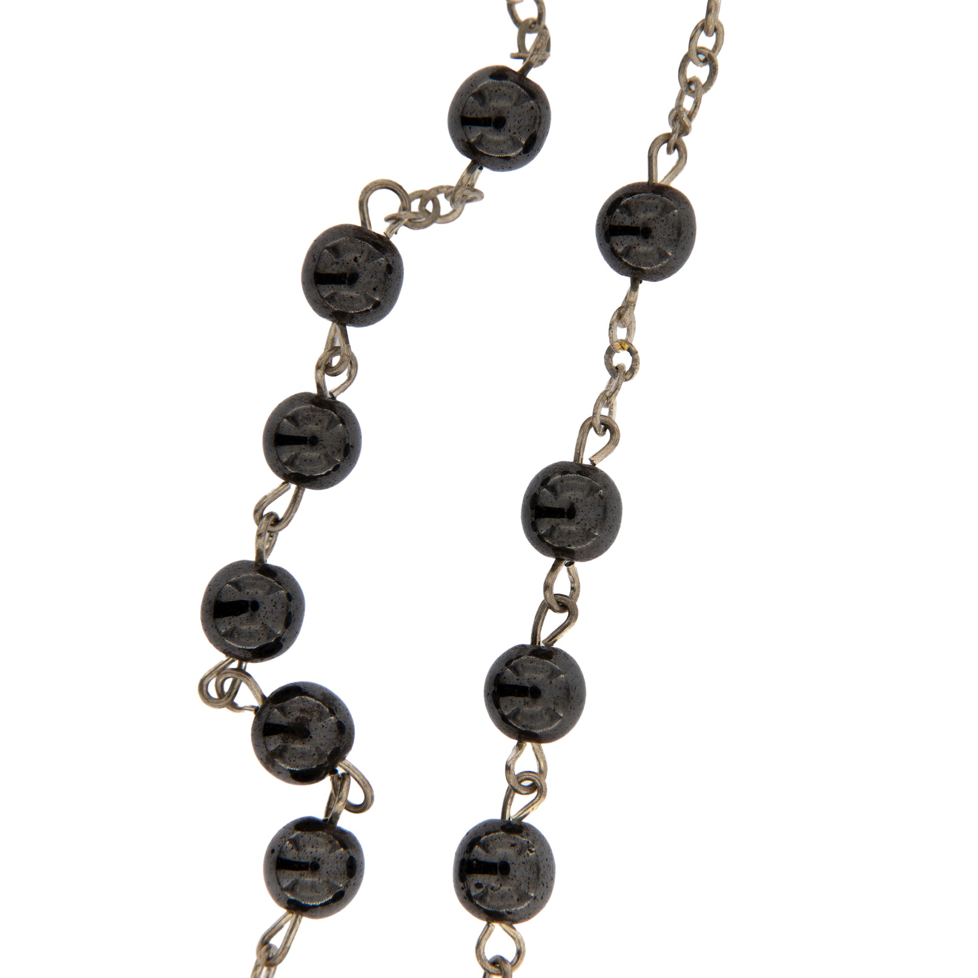 Corona con grani in Ematite 6 mm