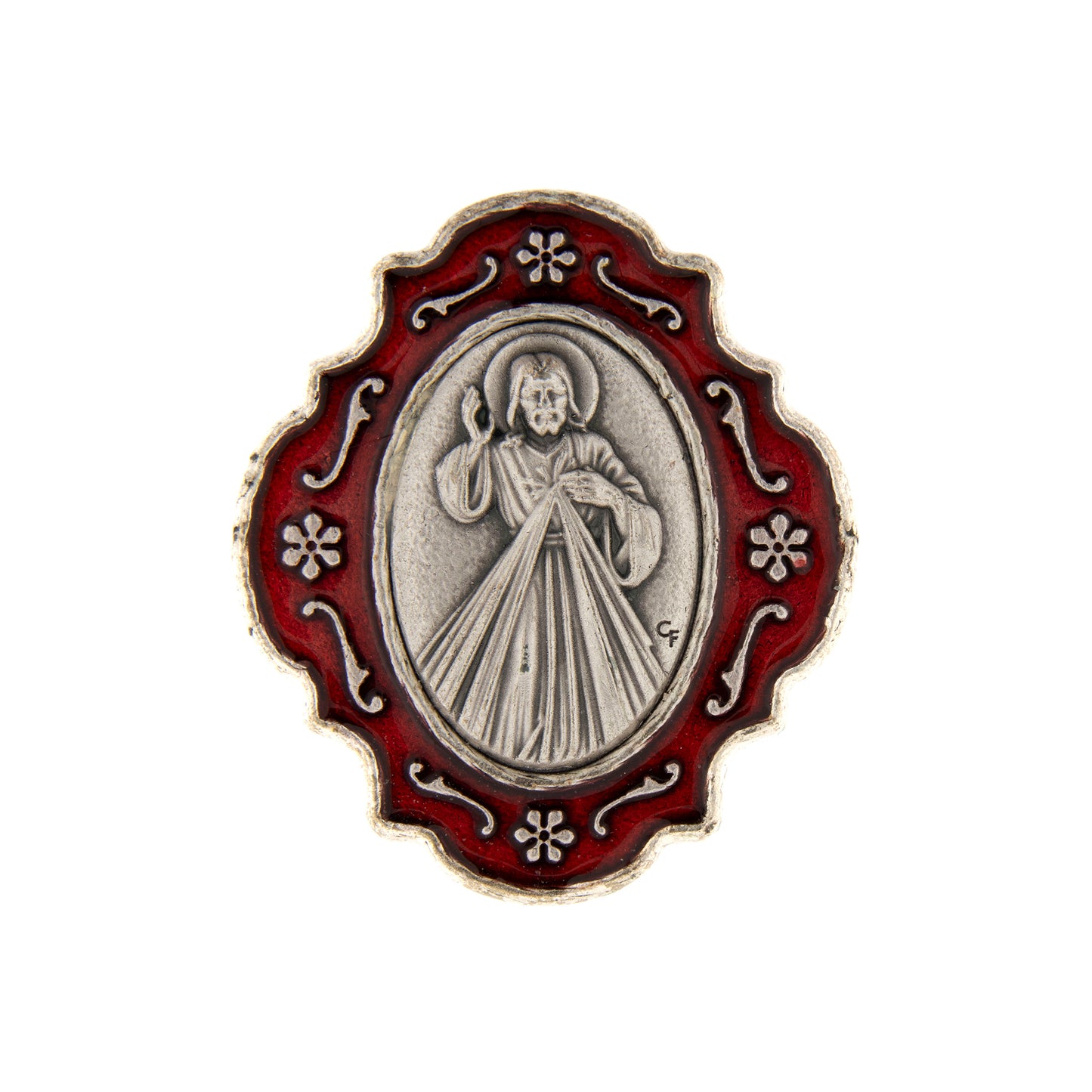 Corona con grani in similcristallo e scatolina, Gesù Misericordioso