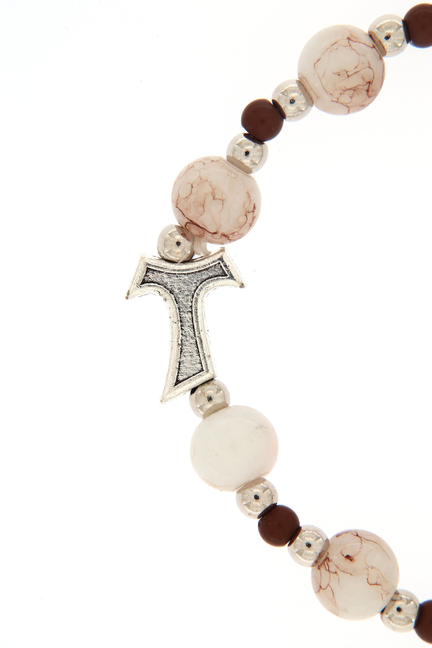 Bracciale Decina elastico, grani effetto marmo 8 mm