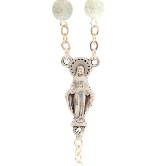 Decina del Rosario, grani in vetro perlato 6 mm