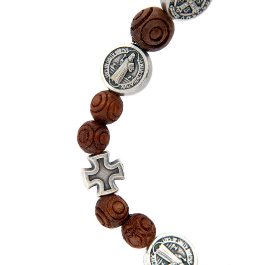 Bracciale decina elastico medaglie San Benedetto