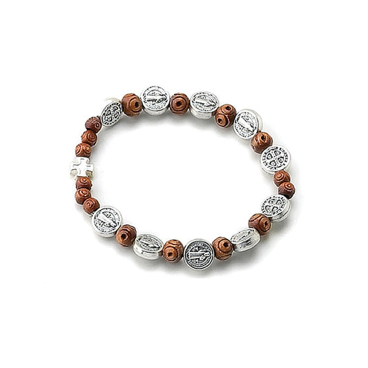 Bracciale decina elastico medaglie San Benedetto