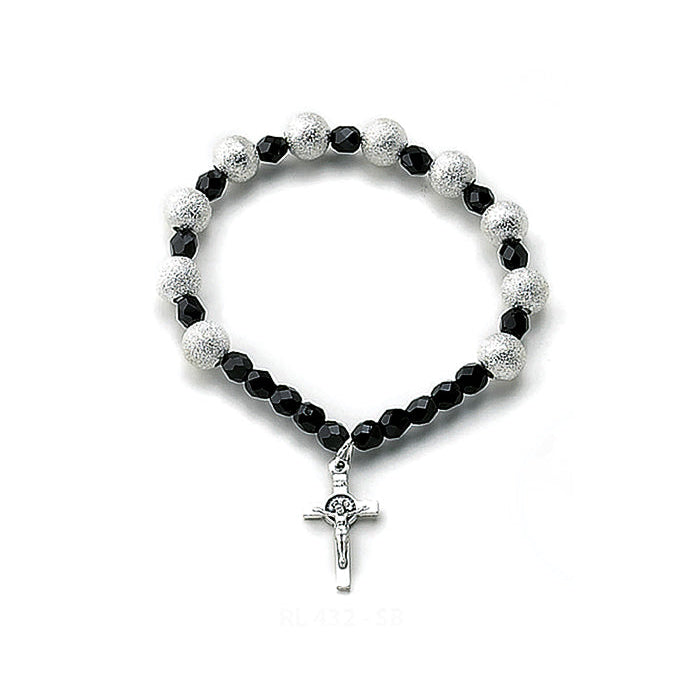 Bracciale decina elastico San Benedetto, con grani 8 mm