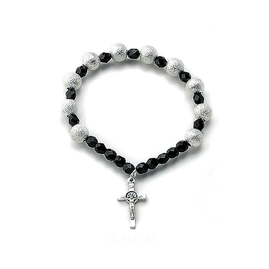 Bracciale decina elastico San Benedetto, con grani 8 mm