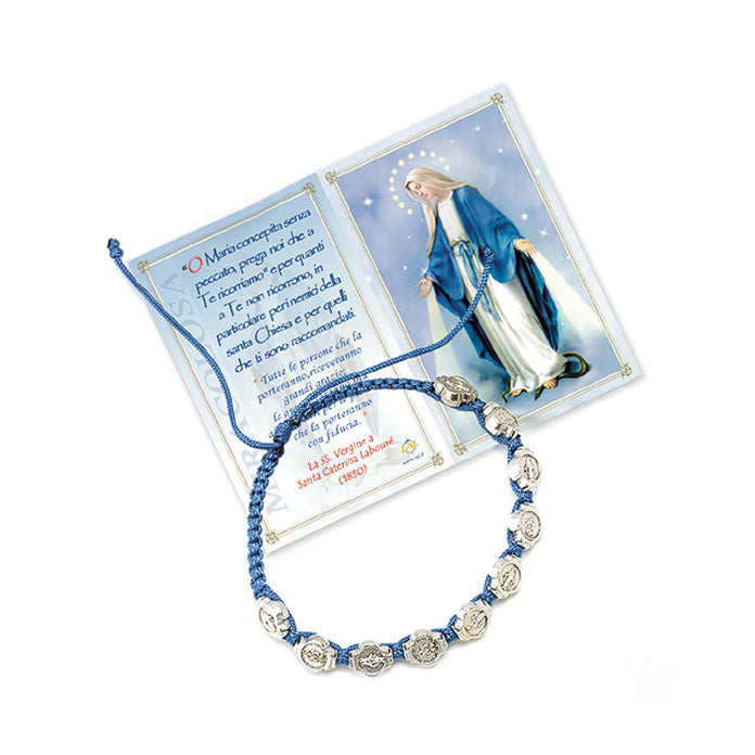 Bracciale in corda con medaglie Miracolose